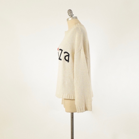 ❌SOLD❌WILDFOX Chunky Knit PIZZA Oversized Sweater - Picture 6 of 8